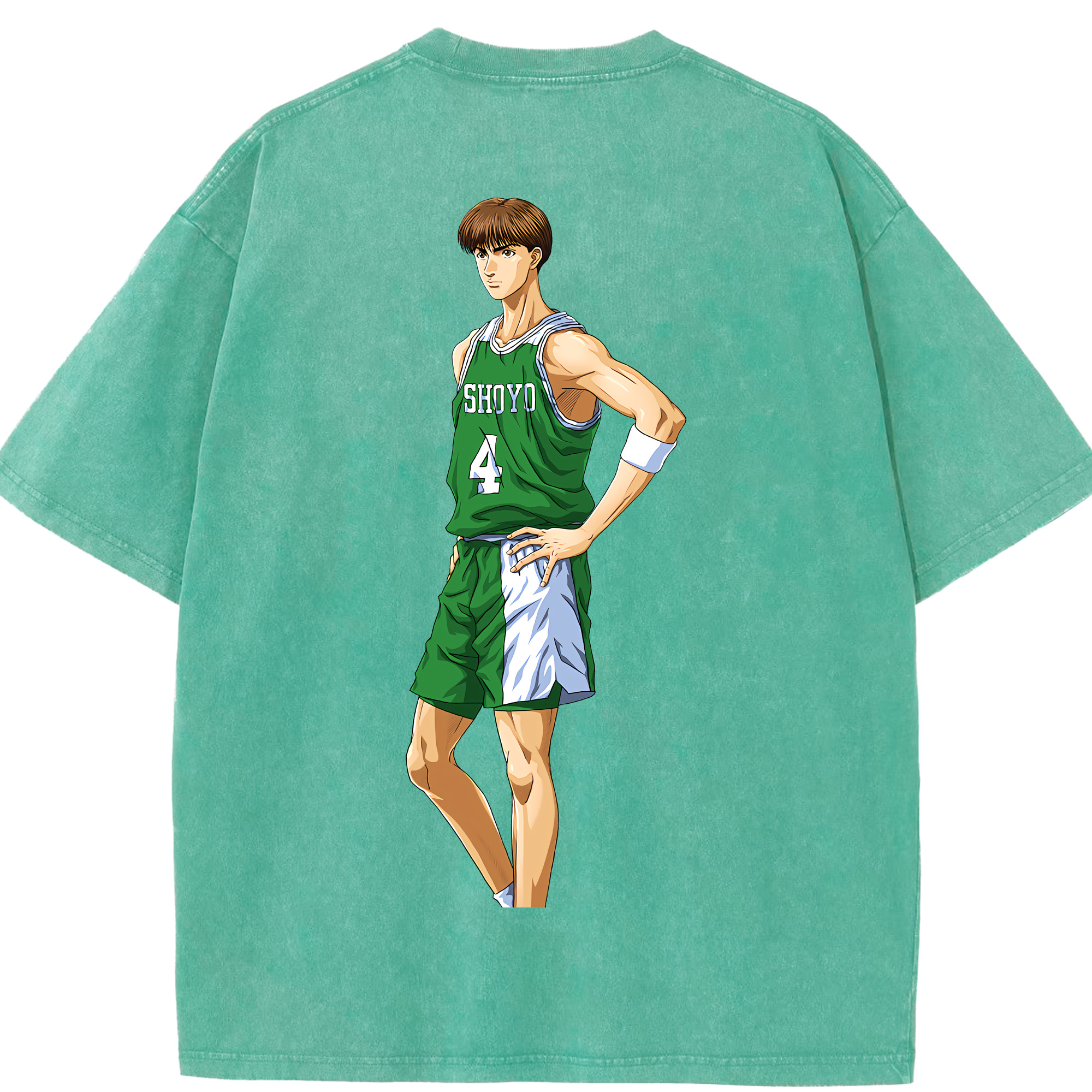 SLAM DUNK／スラムダンク 綿100% ヴィンテージ風 半袖Tシャツ（背面プリント）